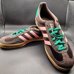 ADIDAS GAZELLE, Women's Size 9, Brown/Pink/Green, Brand New In Box